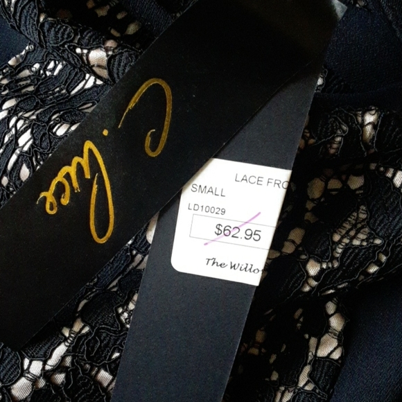 *C. LUCE BLACK NUDE SPAGHETTI STRAP LITTLE BLACK DRESS V NECK NEW SIZE SMALL - Picture 9 of 11